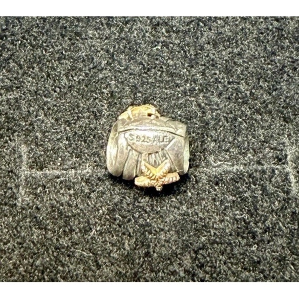 Authentic Pandora SS 925 ALE & 14k SEA SHELL STARFISH Charm 790249 - Retired - Picture 3 of 6